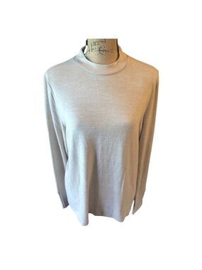Rafaella Wheat Heather Mock Neck Long Sleeve Top Size L